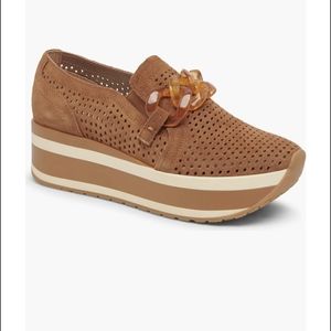 Dolce Vita Jhenee Platform Sneaker (Women) Pecan Suede Size 7.5M